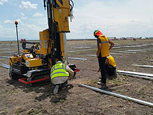 Hincado de poste Panel solar Durango